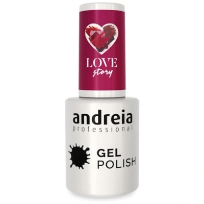 Image of Andreia Semi Permanent Nail Gel Polish for UV/LED Lamp Intense Shine and 4 weeks Lasting French Manicure Varnish Colour 302 Red Shades of Purple 10.5 ml
