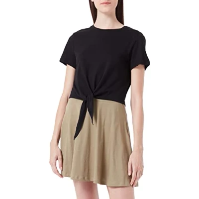 Image of ONLY Women&#039;s ONLMAY S/S Short Knot TOP JRS T Shirt, Black, S