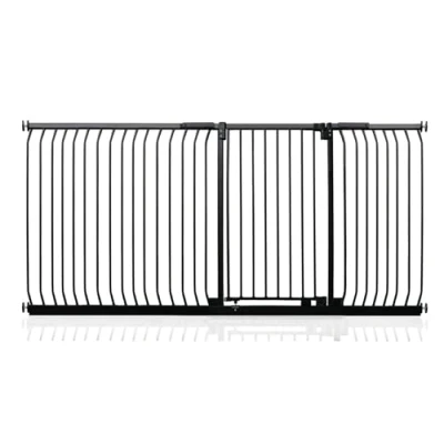 Image of Safetots Extra Tall Elite Safety Gate, 216cm 225cm, Matt Black, 96.8cm in Height, Pressure Fit Stair Baby Gate for Doors Hallways and Spaces, Barrier, Easy Installation