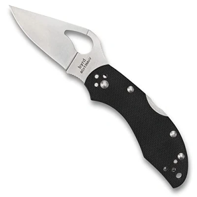 Image of Spyderco Byrd Robin2 Black G 10 PlainEdge Knife