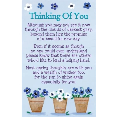 Image of Heartwarmers Purple Thinking Of You Keepsake Card &amp; Envelope 3.5&quot; x 2&quot; Code K123E