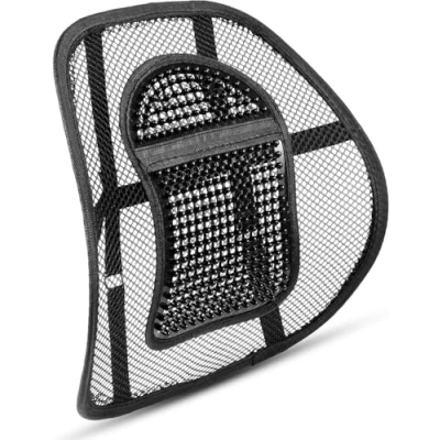 Image of BARGAINS GALORE Mesh Black Lumbar Cushion Office Seat Spine Support Pain Relief Lower Back Posture for Work, Computer or Gaming Desk, Driving Healthy