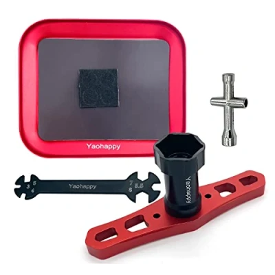 Image of 17mm Wheel Hex Wrench, 4/5/5.5/7mm 4 Way Cross Wrench Socket Spanner Tools Nut Driver, Turnbuckle Screw Tray for RC Car Truck Crawler Truggy Buggy Tires