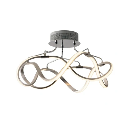 Image of Flight Integrated LED Semi Flush Ceiling Light, Nickel, 4000K