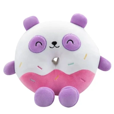 Image of VFM Panda Donut Soft Toy Animal Food Plush Cuddly Furry Fluffy Stuffed Cute Plushie, Gifts for Birthday, Valentine&#039;s Day Chirstmas 18cm White