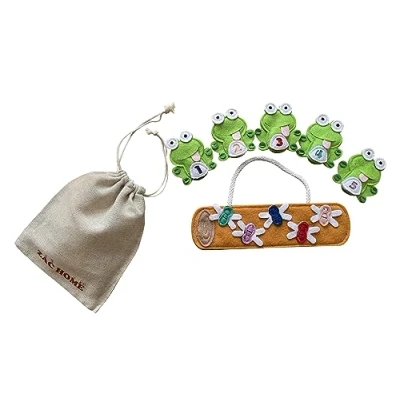 Image of 5 Little Speckled Frogs Nursery Rhyme Finger Puppet