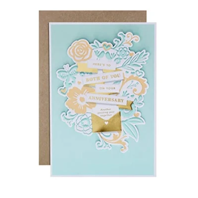 Image of Hallmark Anniversary Both of You Traditional Floral Text Design