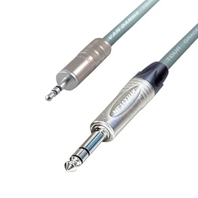 Image of Stereo Mini Jack to 1/4&quot; Lead. Van Damme Cable. Neutrik Headphone (2m, Grey)