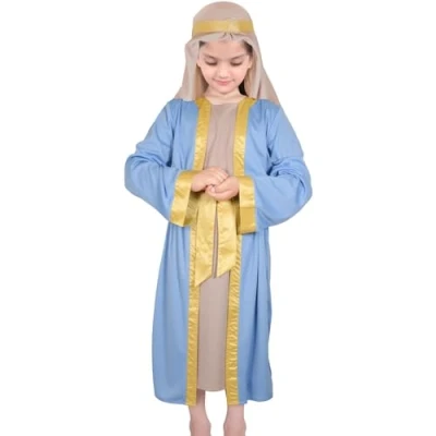Image of A2Z 4 Kids Girls Xmas Nativity Mary Costume Fancy Dress 6 8, Sky Blue