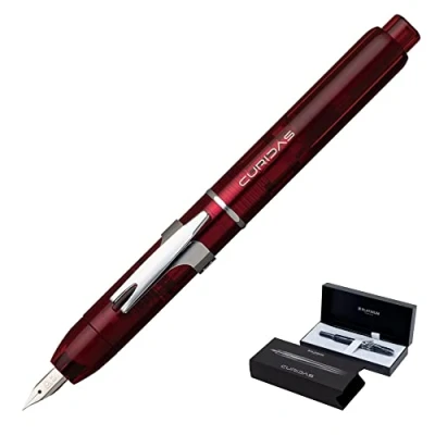 Image of PLATINUM Curidas PKN 7000 Retractable Fountain Pen, 77 Gran Red, Medium Nib, 7000#77 3, Pack of 1