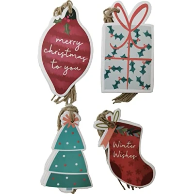 Image of 20 Luxury Christmas Shaped Gift Tags Present (1)
