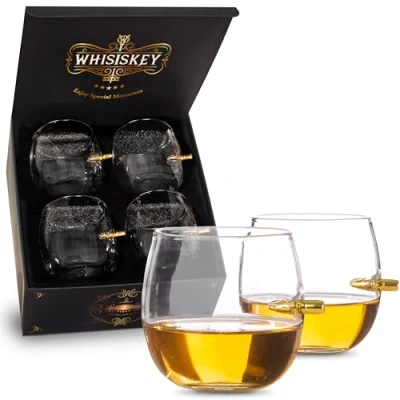 Image of Whisiskey Whisky Glasses Set 4 Ball Whiskey (4 x 285 ml) Gift Gifts for Men Men&#039;s Birthday Man Glass Box