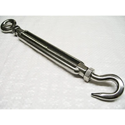Image of M10 15MM Eye Stainless Steel Turnbuckle Hook 10MM Straining Screw Barrel Open Body Strainer