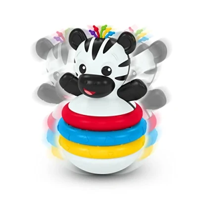 Image of Baby Einstein Stack &amp; Wobble Zen BPA Free Teether Toy for Cause and Effect Learning, Infants Ages 3 Months up