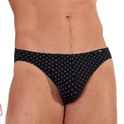 Image of Hom Men&#039;s MAX Comfort Micro Briefs Underwear, Black Print, L