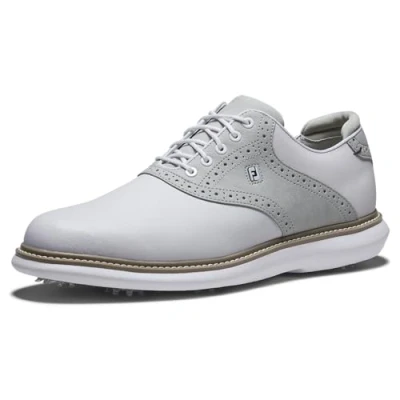 Image of FootJoy Men&#039;s Traditions Golf Shoe, White/Grey/White, 7.5 UK