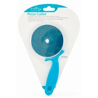 Image of Blue 9.5cm Stainless Steel Pizza Cutter By Ashley