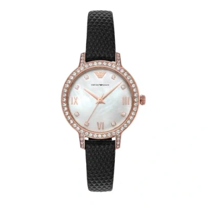 Image of Emporio Armani Watch for Women, Three Hand Date Movement, 32 mm na Stainless Steel Case with a Pro Planet Leather Strap, AR11485