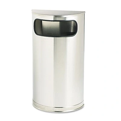 Image of Rubbermaid Commercial Products Half Round Flat Top Bin 34 Litre Stainless Steel FGSO8SSSPL