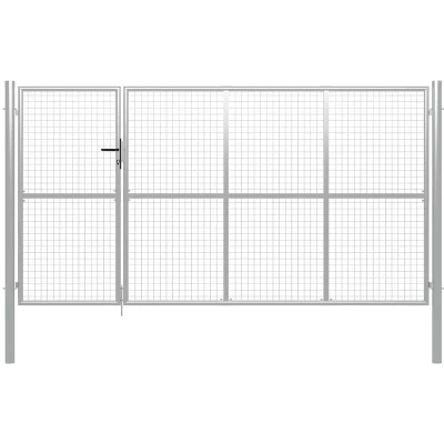 Image of vidaXL Garden Gate Steel 350x150 cm Silver