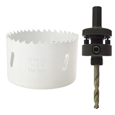 Image of 70mm HSS Hole Saw Holesaw Bi Metal Blade Cutter Drill And Adaptor Arbor