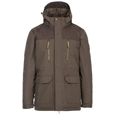 Image of Trespass Men Rockwell Waterproof Jacket with Removable Hood &amp; Adjustable Drawcord At Hem Sandstone, XX Large