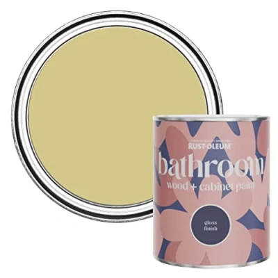 Image of Rust Oleum Green Moisture Resistant Bathroom Wood and Cabinet Paint in Gloss Finish Wasabi 750ml