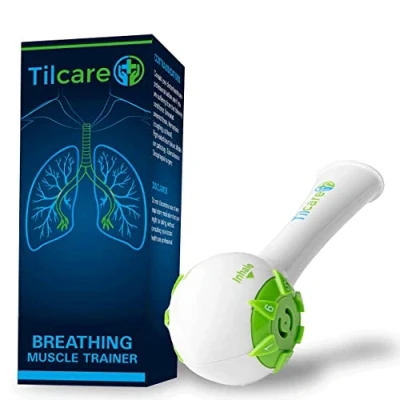 Image of Inspiratory Expiratory Muscle Trainer by Tilcare Perfect Breathing Exercise Device for Developing Strong Lungs Lung Expander Exerciser That is Great Drug Free Therapy Asthma, CHF, Dysphagia
