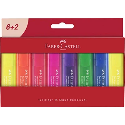Image of Faber Castell 254667 Textmarker Textliner 1546, 8 ply wallet case, pens