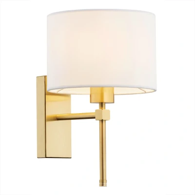 Image of Abbano Wall Lamp With Shade White, Brushed Brass