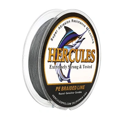 Image of HERCULES Super Strong 1000M 1094 Yards Braided Fishing Line 10 LB Test for Saltwater Freshwater PE Braid Fish Lines 4 Strands Grey, 10LB (4.5KG), 0.12MM
