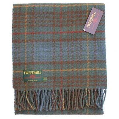 Image of British made pure new wool knee travel lap rug throw antique Hunting stewart