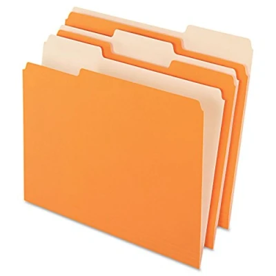 Image of Pendaflex Two Tone Color File Folders, Letter Size, Orange, 1/3 Cut, 100 per Box (152 ORA)