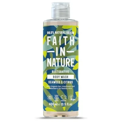 Image of Faith In Nature Natural Seaweed and Citrus Body Wash, Restorative Shower Gel, Vegan Cruelty Free, No SLS or Parabens, 400 ml