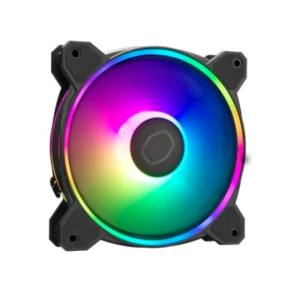 Image of Cooler Master MasterFan MF120 Halo2 ARGB: Case &amp; Cooling Fan, Dual Ring Addressable RGB Lighting, Rifle Bearing, Enlarged Air Balance Blades with Jam Sensor Protection Upgraded Driver IC 120mm