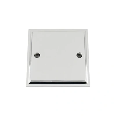Image of Electrical Blanking Plate Single 1 Gang Mirror Polished Chrome Victorian