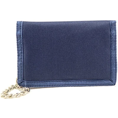 Image of Mens/Boys/Childrens Canvas Style Ripper Wallet with Key Chain Navy