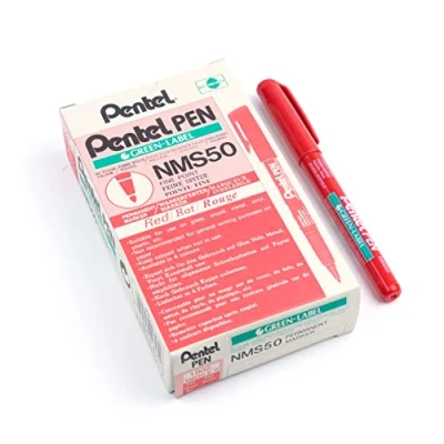 Image of Pentel 2.0mm Tip Fine Point Permanent Marker Red (Pack of 12)