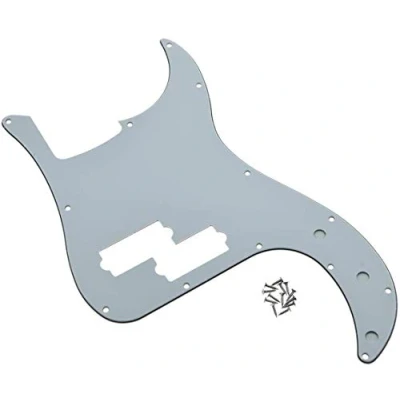Image of Dopro 13 Hole Precision Bass Pickguard PB P Scratch Plate for USA/Mexican FD White 3 Ply