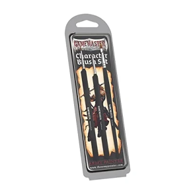 Image of The Army Painter GameMaster Character Brush Set 3 Essential Model Paint Brushes: 1 Detail Brush, Monstrous and Dry Brush. A For Warhammer 40k or DnD Miniature