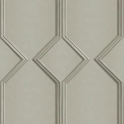 Image of Alessia Wood Panel Vinyl Wallpaper Geometric 3D Sheen Heavyweight Beige Belgravia 218