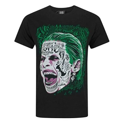 Image of Suicide Squad The Joker Face Men&#039;s T Shirt Black