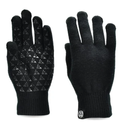 Image of Six Peaks Unisex Winter Knitted Gloves, Black, One Size UK