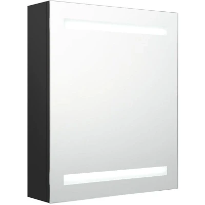 Image of vidaXL LED Bathroom Mirror Cabinet Black 50x14x60 cm