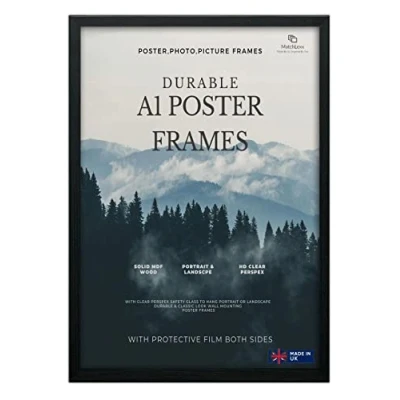 Image of Durable &amp; Classic Look Wall Mounting Amazing Large A1 Eton,Wood, (59.4 x 84.1 cm) Black Picture Frame Portrait and Landscape Display Perfect for your Home Office