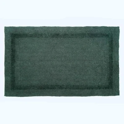 Image of HOMESCAPES Extra Large Bath Mat, Luxury 1600gsm Super Soft 100% Cotton, Reversible Bathroom Mats Non Slip, Washable, Absorbent, Quick Dry, Moss Green Rug, 70 x 120 cm