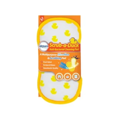 Image of airpure Duck Anti Bacterial Cleaning Multipurpose Microfibre &amp; Scrubbing Pad Dual Sided, Variety, One Size