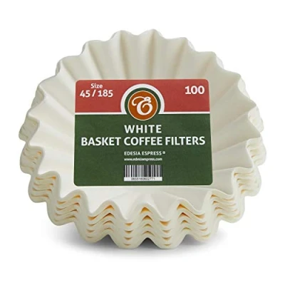 Image of EDESISA ESPRESS 100 Size 45/185mm Basket Coffee Filter Papers White Compatible with Kalita Wave KWF 185