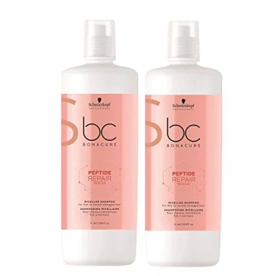 Image of Schwarzkopf Pack of 2 BC Peptide Micellar Shampoo 1000 ml
