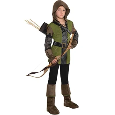 Image of amscan 845714 55 Child Boys Prince of Thieves Fancy Dress Robin Hood Costume Outfit (Age 8 10 years)